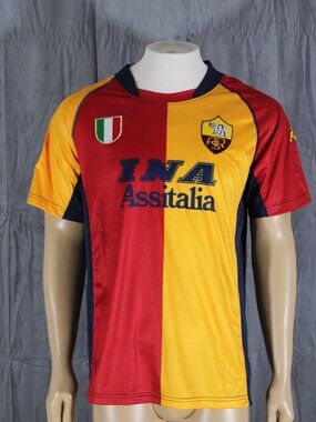 AS Roma Jersey (VTG) - 2001 Champions League Jersey Totti 10- Men's Medium